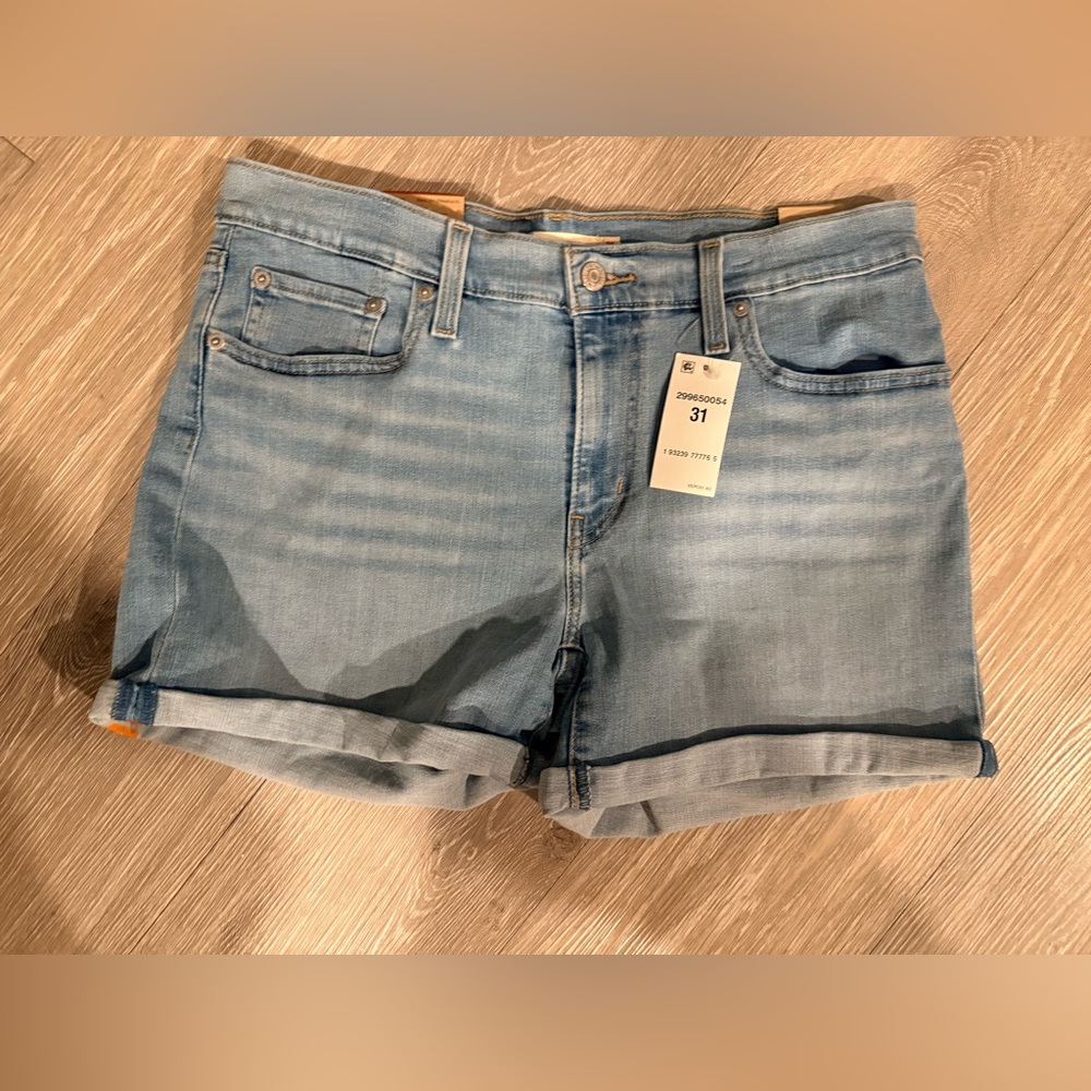 Light Blue Denim Roll-Cuff Women’s Shorts